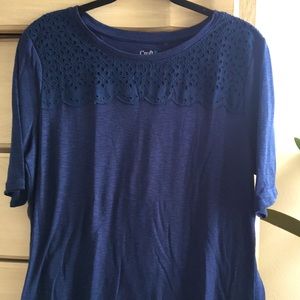 NWT lace trim t-shirt (elbow sleeves)